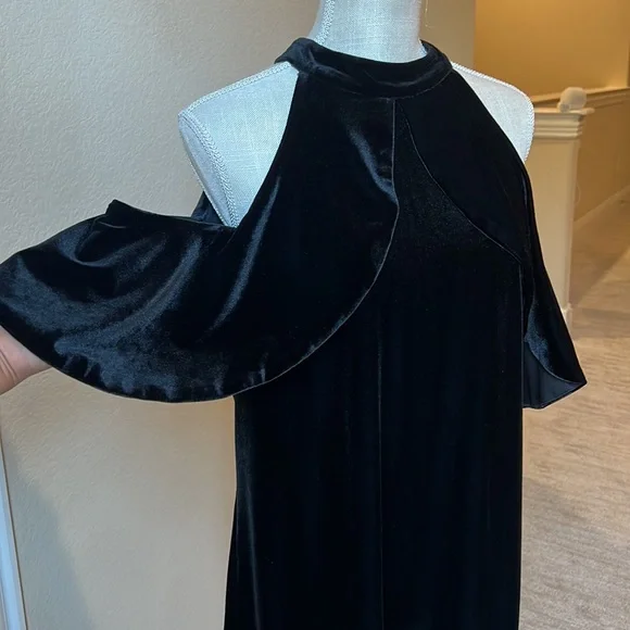 CALVIN KLEIN WOMEN’S BLACK VELVET BLOUSE L - Picture 3 of 12